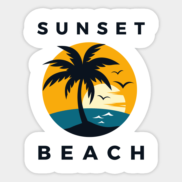 Sunset in the beach Sticker by kady_023